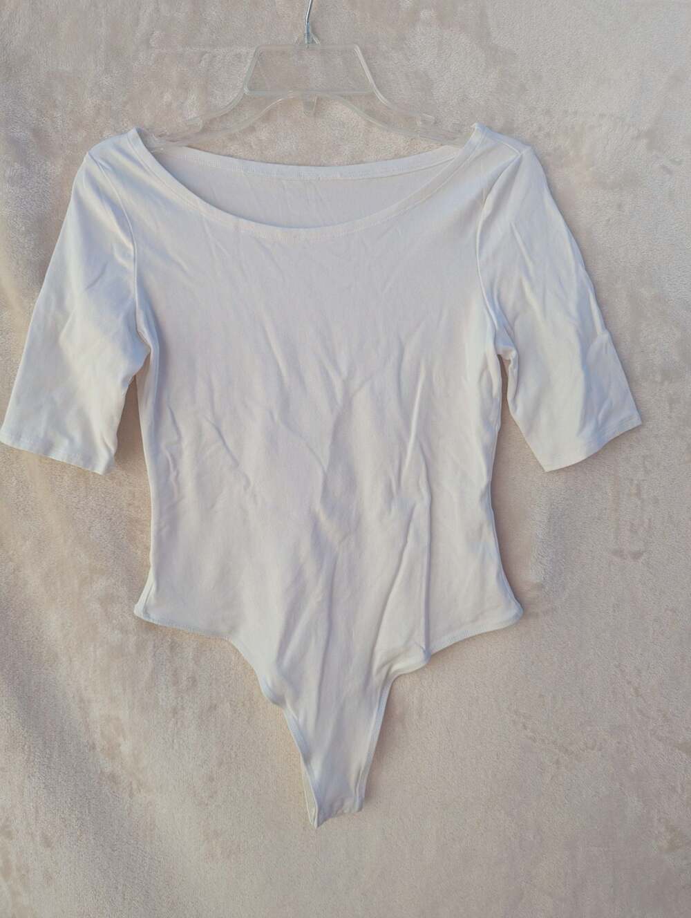 MOTF Premium Scoop Neck Tee Bodysuit White Size M